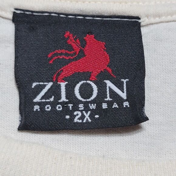 Zion Rootswear Bob Marley "Exodus" SS Cream Unisex Tee - Size 2X - Picture 4 of 5